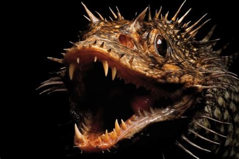 Premium AI Image | a close up of a lizard with sharp teeth