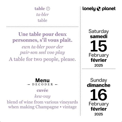 Lonely Planet: French Phrasebook 2025 Day-to-Day Calendar - Book