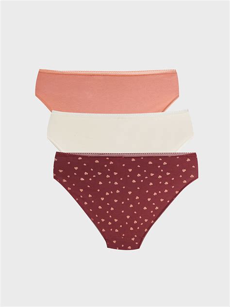 BORDO Desenli Bikini Külot 3 lü Paket W39625Z8 LQV LCW