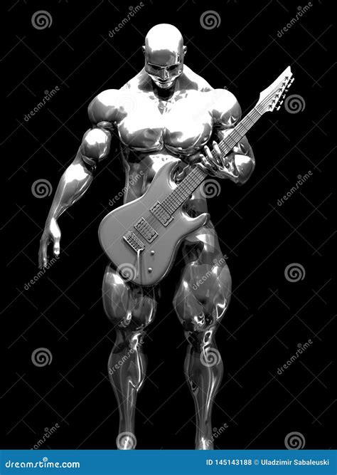 Muscleman Con Una Guitarra Stock De Ilustraci N Ilustraci N De Duro