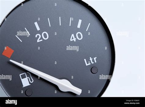 Detailed image from a fuel indicator of an car, isolated on white ...