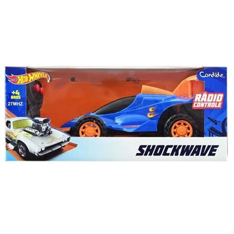 Carrinho Controle Remoto Hot Wheels Shockwave Azul Candide Candide Carrinho De Controle