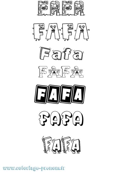 Coloriage Du Prénom Fafa à Imprimer Ou Télécharger Facilement