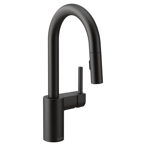 Moen Align Matte Black One-Handle Pulldown Bar Faucet Featuring Reflex Docking System, Island ...