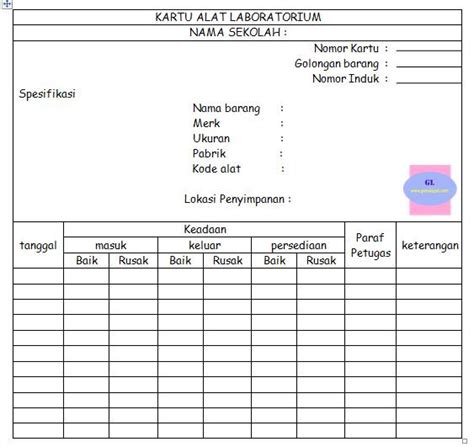 Contoh Kartu Peminjaman Alat Laboratorium Adalah Imagesee