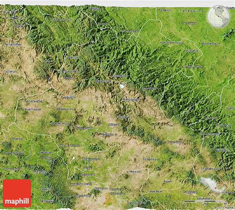 Satellite 3D Map of Hidalgo