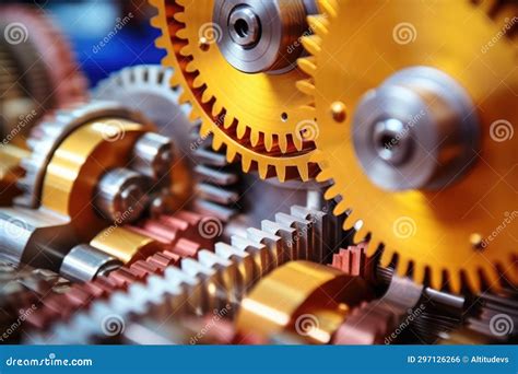 Gears And Cogs Meshing Together In A Machine Stock Photo Image Of