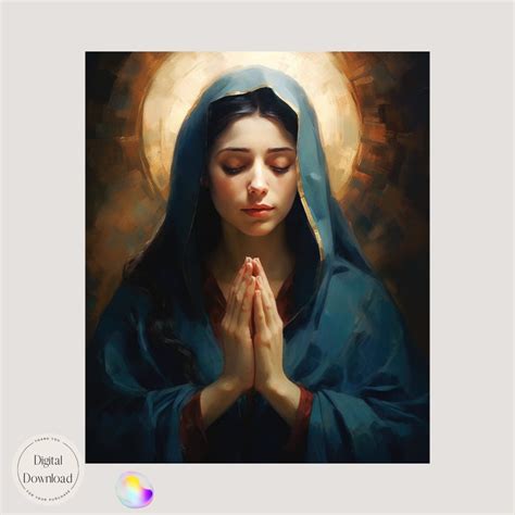 Mother Mary Religious Printable Art 514 Instant Download Blessed Virgin Mary Wall Art For