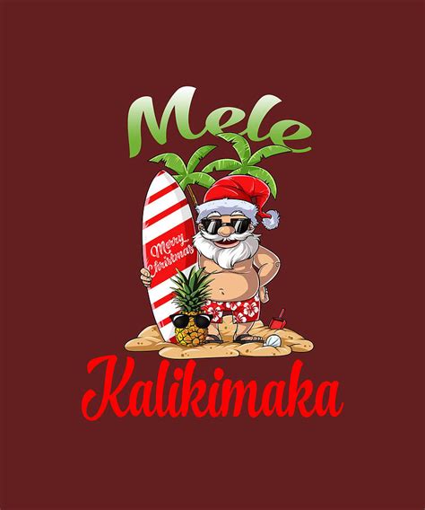 Mele Kalikimaka Christmas Santa Shaka Hawaii Drawing By Thepassionshop Fine Art America