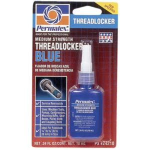 Permatex 24210 Threadlocker, Medium Strength, 24 hrs Cure Time, Blue ...