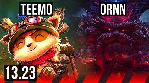 TEEMO Vs ORNN TOP 5 0 1 500 Games Rank 12 Teemo KR Master 13