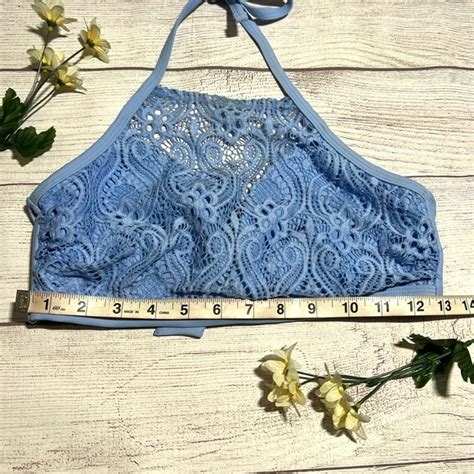 Xhilaration Swim Xhilaration Lace Crochet High Neck Tie Back Bikini Top Poshmark
