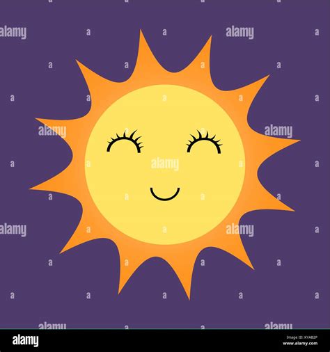 Sunny happy emoji weather icon - simple vector illustration Stock ...