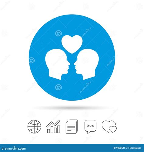 Icono Gay De La Muestra De Los Pares Varón Masculino Del Amor Ilustración del Vector