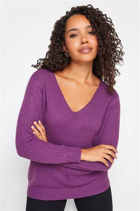 Mandco Purple V Neck Knitted Jumper Mandco