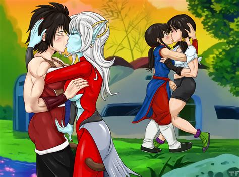 Passionate Kiss Gine Towa Chichi Videl By Titflaviy Hentai Foundry
