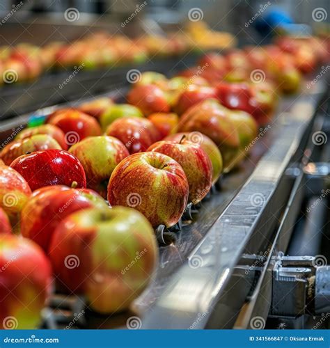 Apple Packing Line, Fruit Washing, Apple Automated Sorting On Conveyor