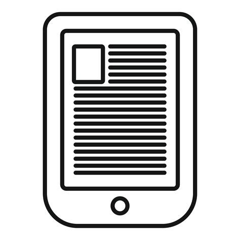 Digital ebook icon, outline style 14540995 Vector Art at Vecteezy