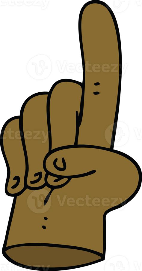 Pointing Finger Hand Drawning Quirky Cartoon 45200799 Png