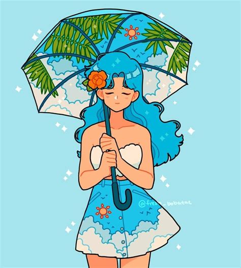 Tropical Umbrella An Art Print By Fresh Bobatae Cute Art Cute