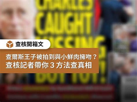 【查核開箱文】查爾斯王子被拍到與小鮮肉擁吻？查核記者帶你3方法查真相 台灣事實查核中心 Line Today