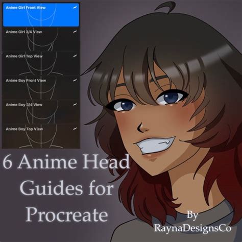 Anime Head Guide Brushes For Procreate Etsy