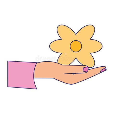 Hand Holding Flower Cartoon Stock Vector - Illustration of gardening ...