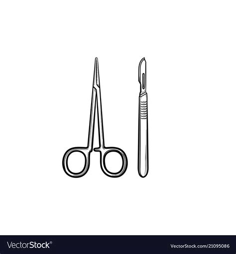 Surgery Tools Hand Drawn Outline Doodle Icon Vector Image