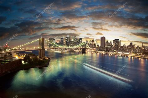 Amazing New York Cityscape Taken After Sunset Stock Photo By Dell