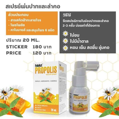 ลอตใหมสด 10 6 24 Fahact Propolis Mouth Spray 20 ml รเฟรชชง เมาท