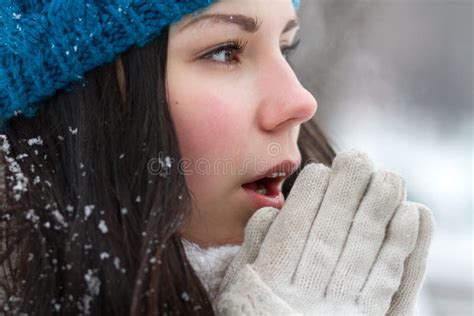 Brunette Girl Outdoors In Winter Stock Image Image Of Beautiful Outdoors 28912953