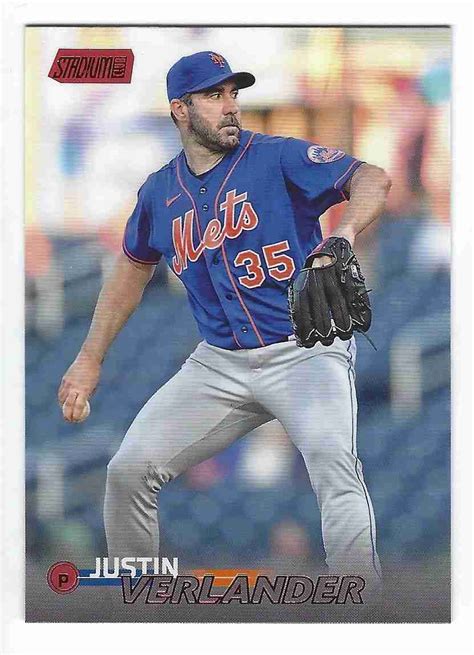 Sportlots Auctions Justin Verlander 2023 Stadium Club Red Foil Parallel