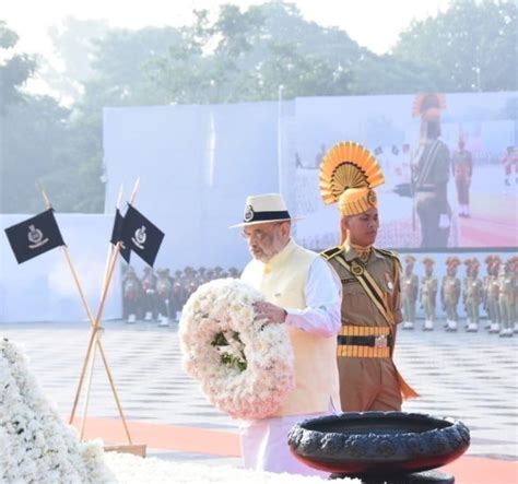 Home Minister Amit Shah Reached National Police Memorial Paid Tribute