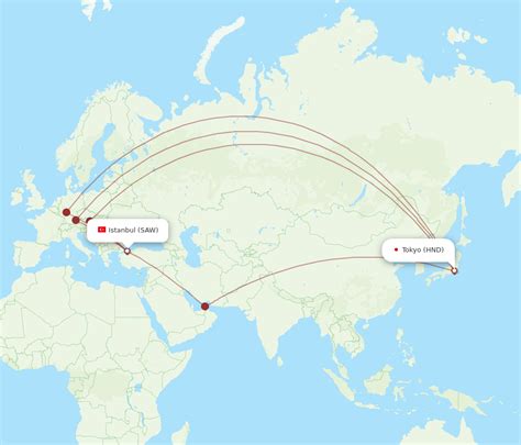 All Flight Routes From Istanbul To Tokyo Saw To Hnd Flight Routes