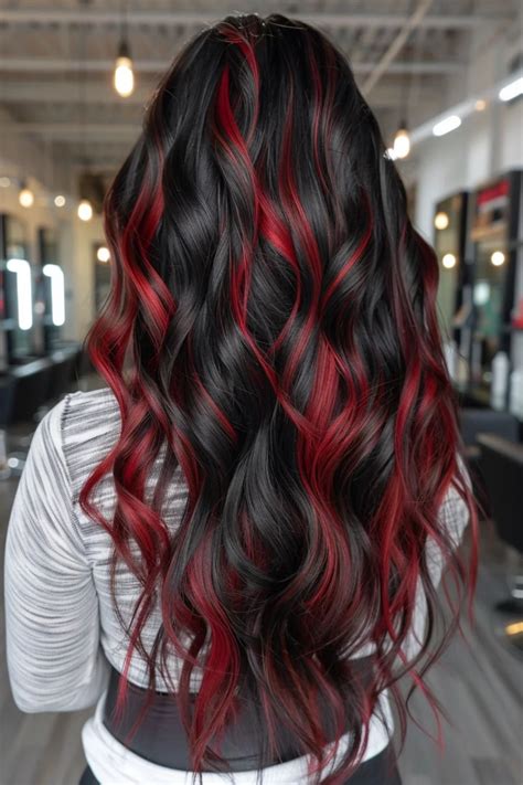 red highlights  black hair hairstyles thatll