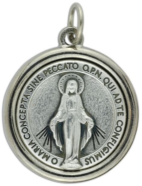 Buy Round Silver Miraculous Medal, Latin, 1in | Gifts Catholic