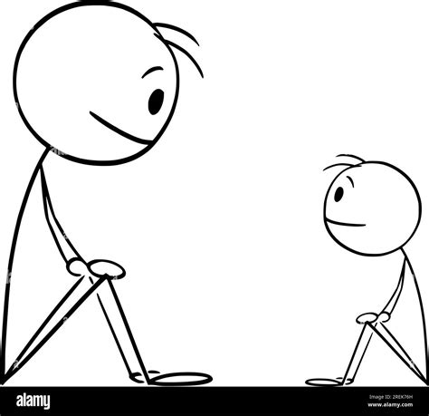 Big And Small Vector Cartoon Stick Figure Illustration Stock Vector Image And Art Alamy