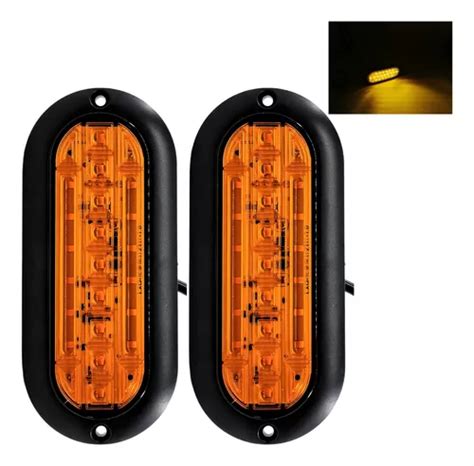 2 Pcs Plafón 21 Led Ovalado Alta Baja Estrobo Plano 12 24v Envío gratis