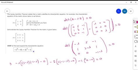 Solved The Cayley Hamilton Theorem States That Matrix Satisfies Its