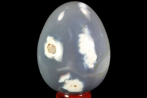 2 9 Polished Blue Agate Egg Madagascar 98681 For Sale FossilEra