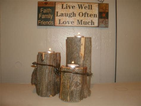 $20 Set of 3 Our red cedar fence post candle holders come from the ...