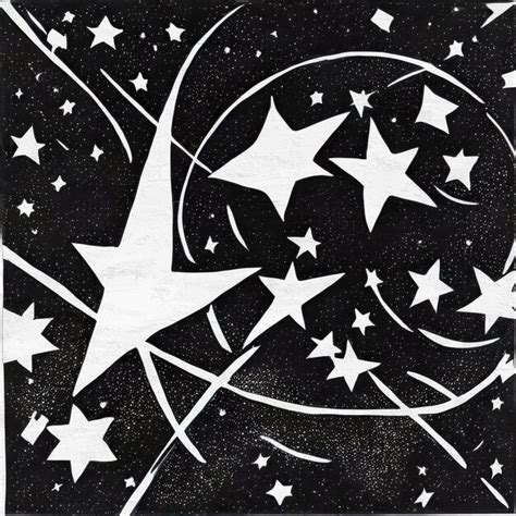 Черно-белая звезда созвездие иллюстрация ретро космический плакат ...