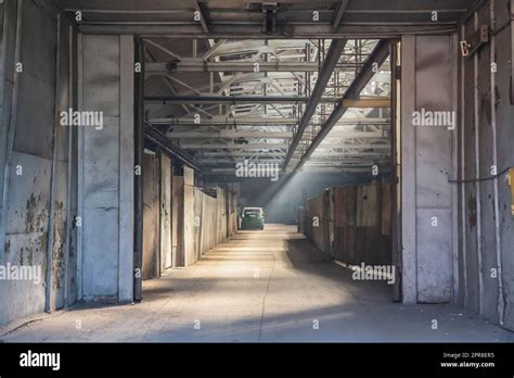 Entrance to an old empty abandoned factory Stock Photo - Alamy