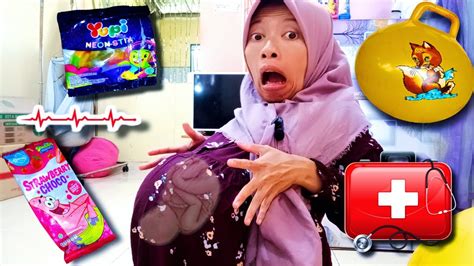 Ibu Hamil Lucu Perut Gendut Punya Es Kirim Permen Yupi Untuk Buka