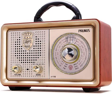 Prunus Retro Portable Radio With Bluetooth Speaker Am Fm Shortwave