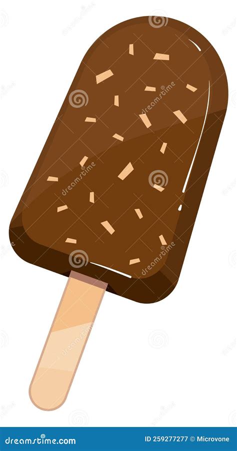 Barra De Helados De Chocolate Postre De Verano Dulce De Dibujos