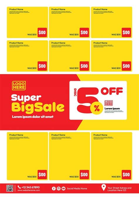 Modern Flyer Template For Supermarket Product Promotion 11196871 Vector