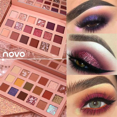 Buy NOVO Nude Colors Matte Shimmer Eyeshadow Makeup Palette Metallic Glitter Eye Shadow