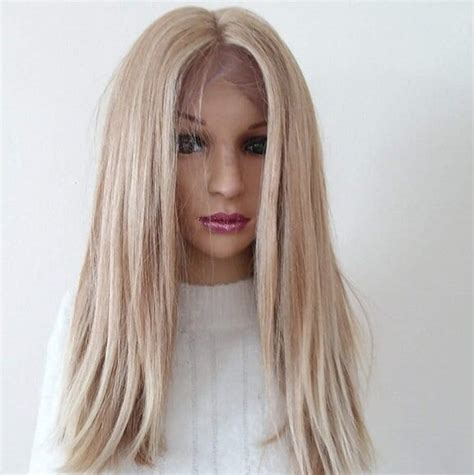 Honey Blonde Lace Front Wig Human Hair Blend Etsy