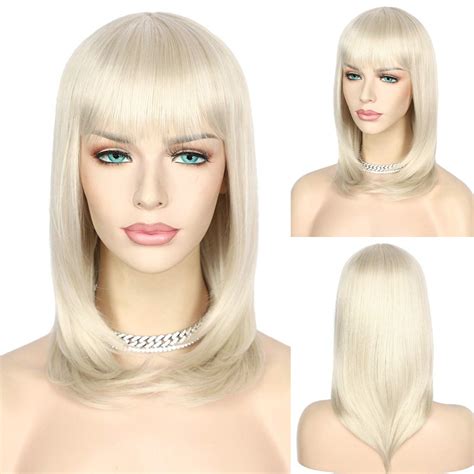 Buy QD Udreamy Blonde Bob Wigs With Bangs For White Women None Lace Front Wigs For Black Women